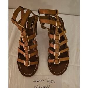 Tory Burch Reggie Gladiator sandals, sz 6.5, 3 buckle ankle straps,  2" heel